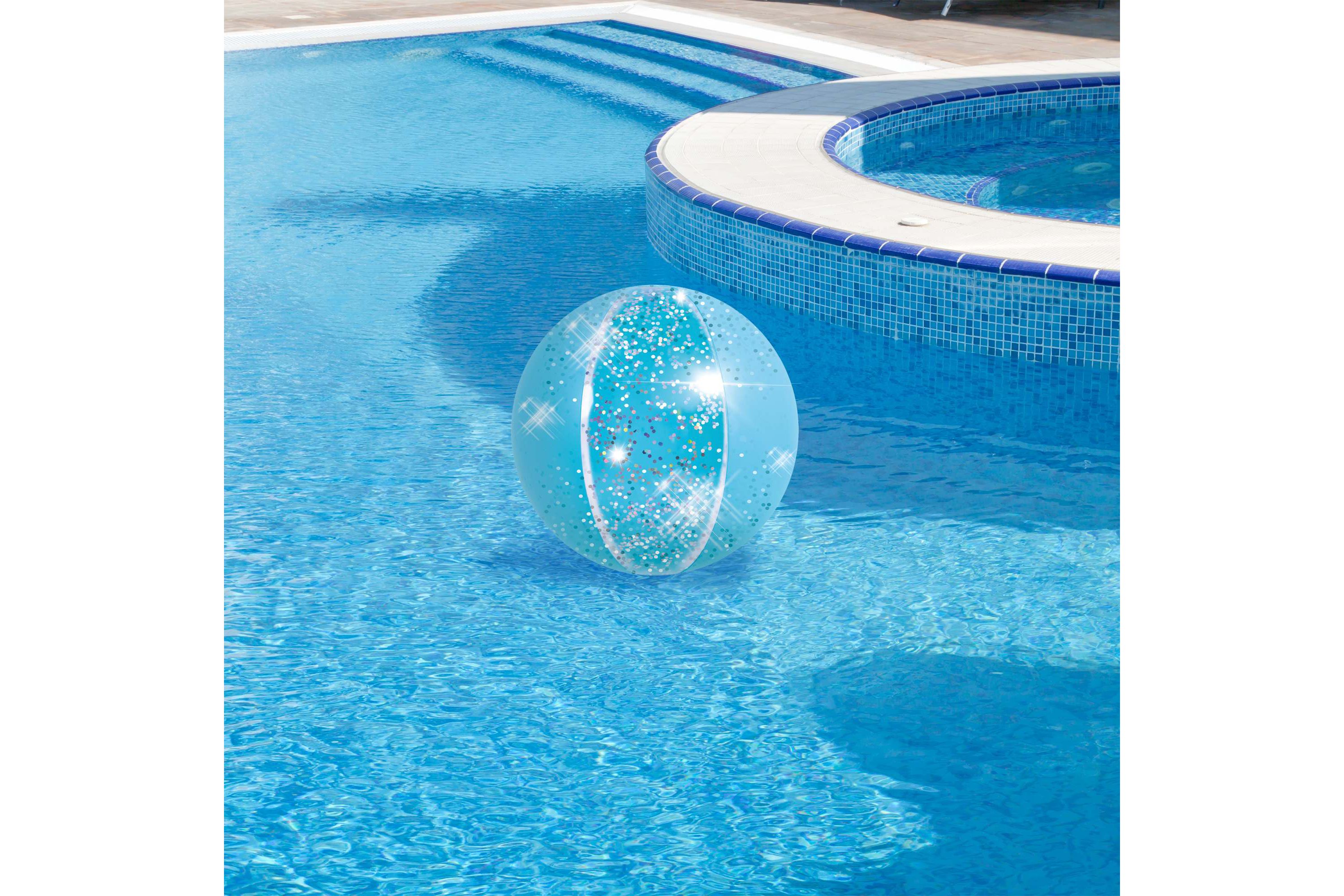 Glitter Inflatable Beach Ball - 16" - Blue