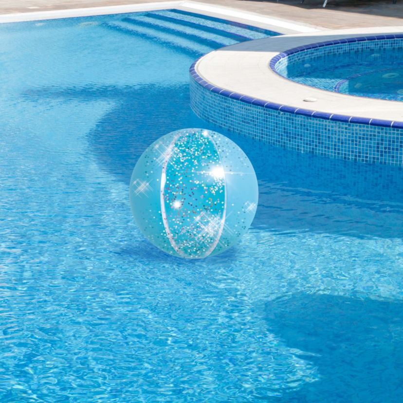 Glitter Inflatable Beach Ball - 16" - Blue