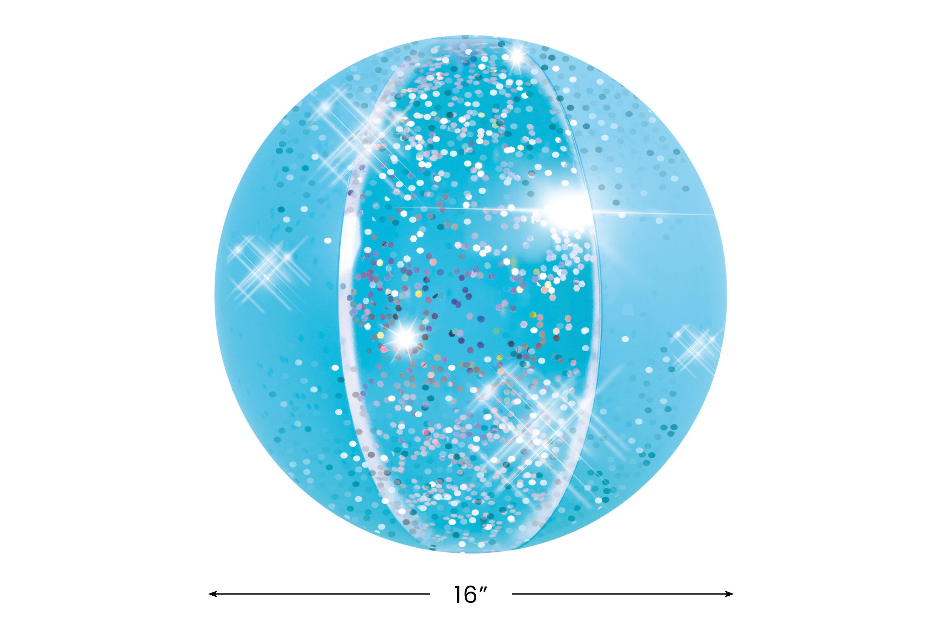 Glitter Inflatable Beach Ball - 16" - Blue
