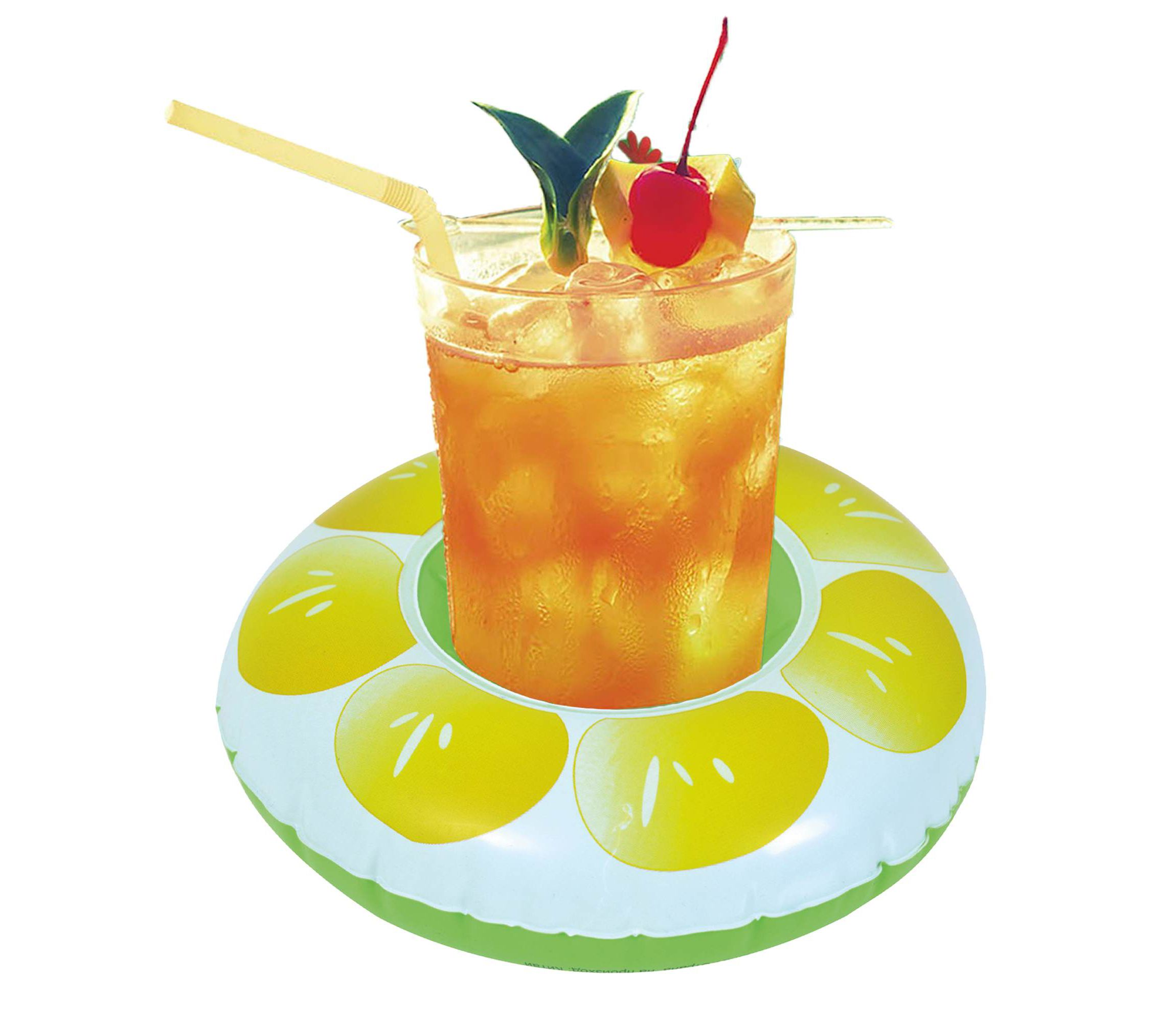 9" Inflatable Lemon Slice Swimming Pool Beverage Drink Holder