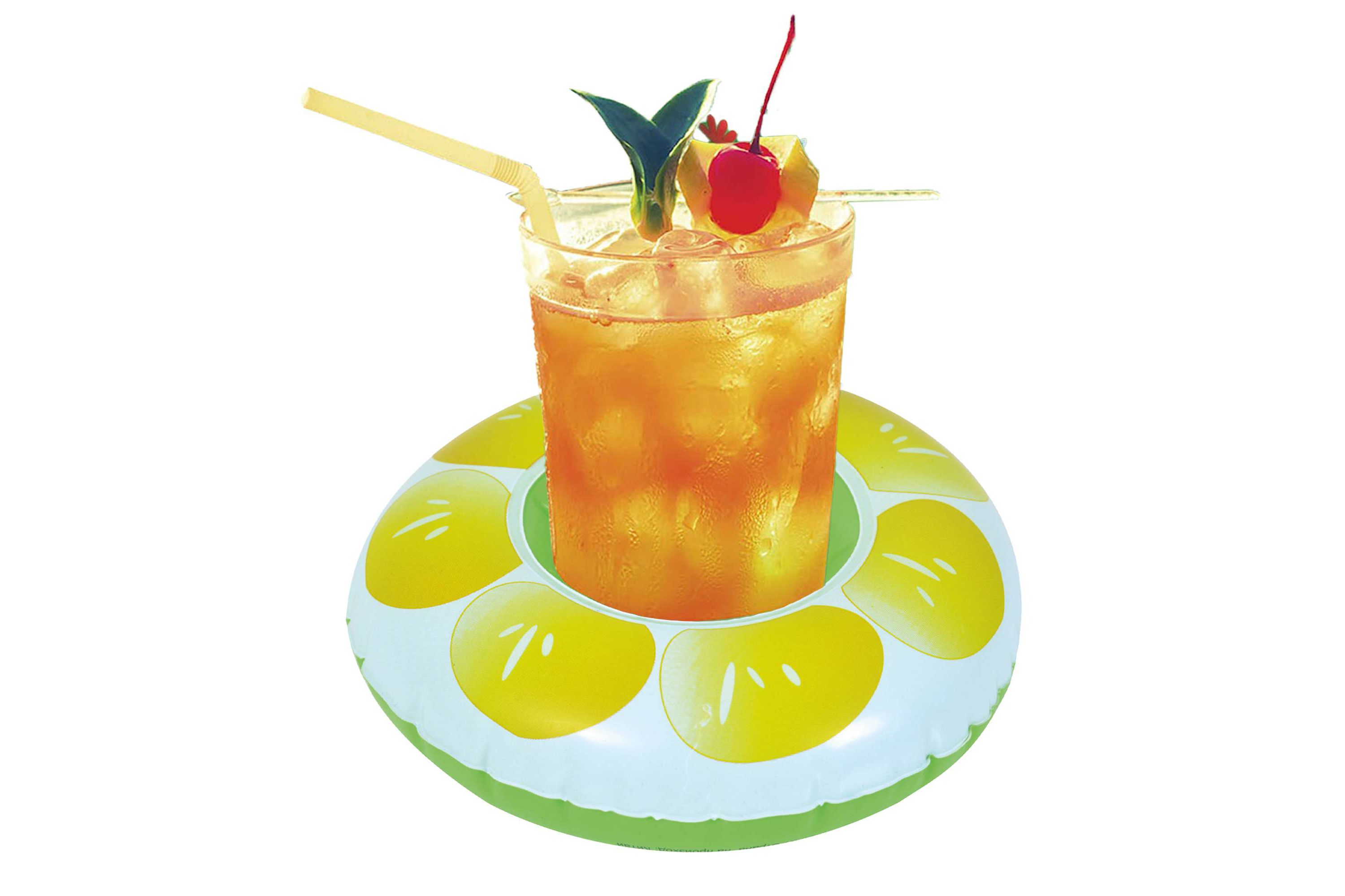 9" Inflatable Lemon Slice Swimming Pool Beverage Drink Holder