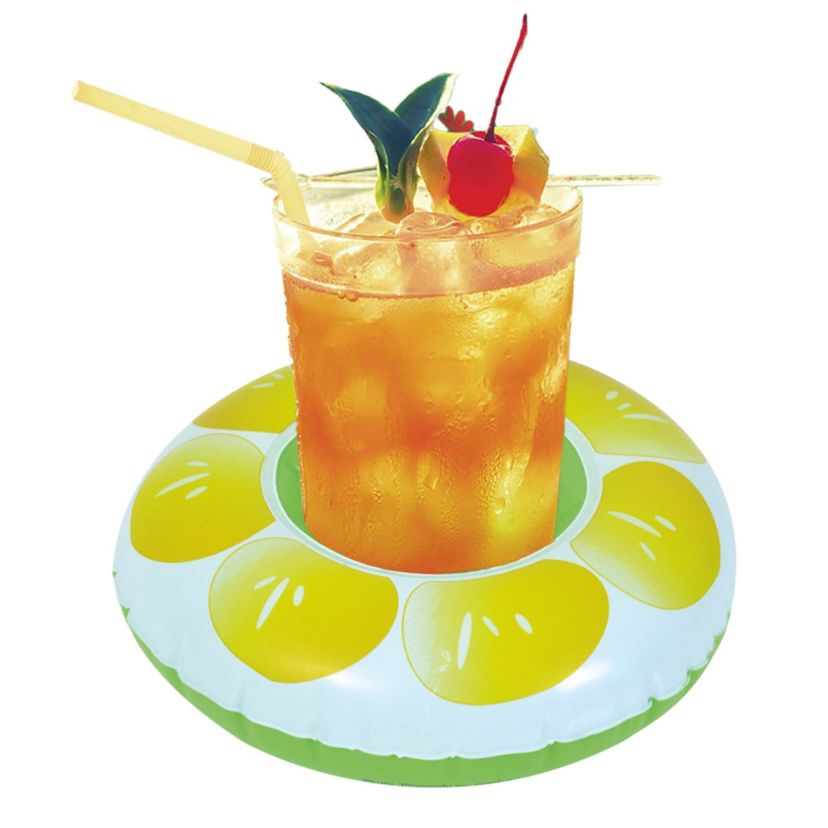 9" Inflatable Lemon Slice Swimming Pool Beverage Drink Holder
