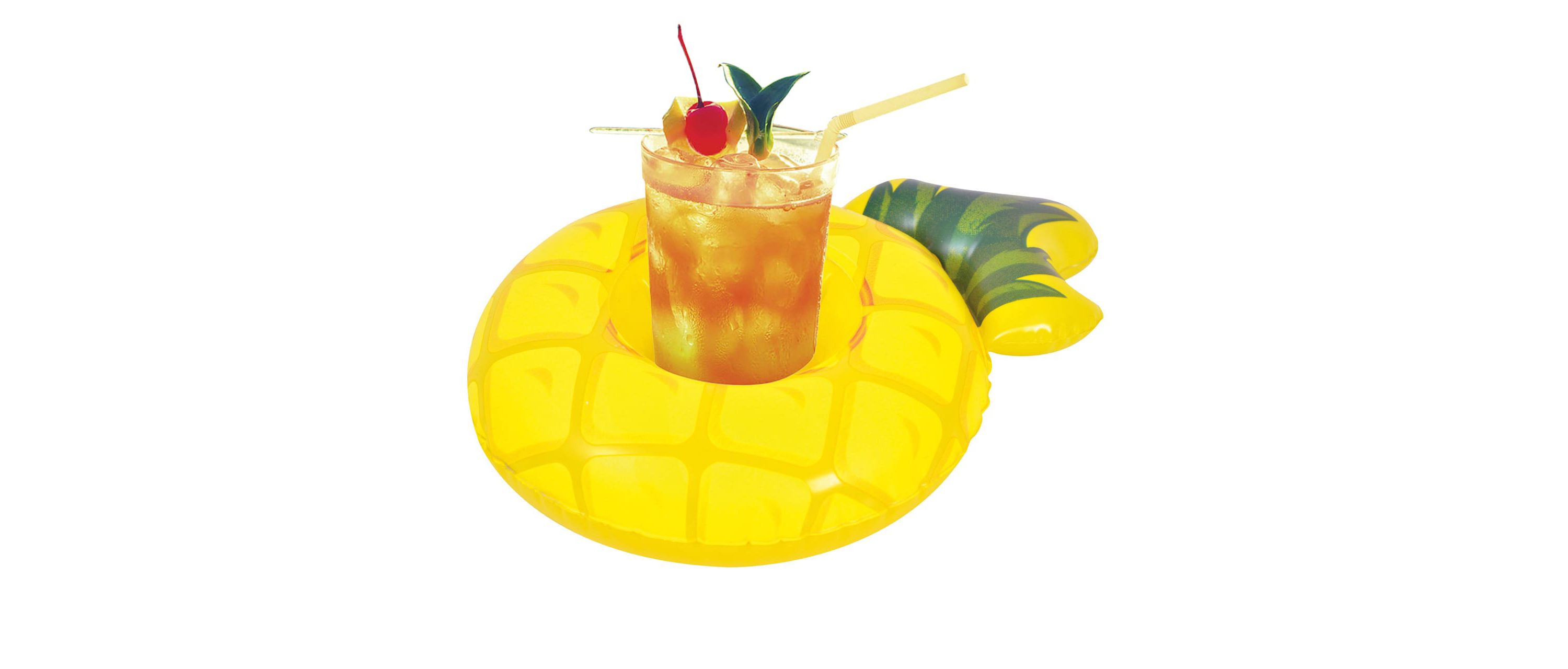 Inflatable Pineapple Swimming Pool Beverage Drink Holder - 9"