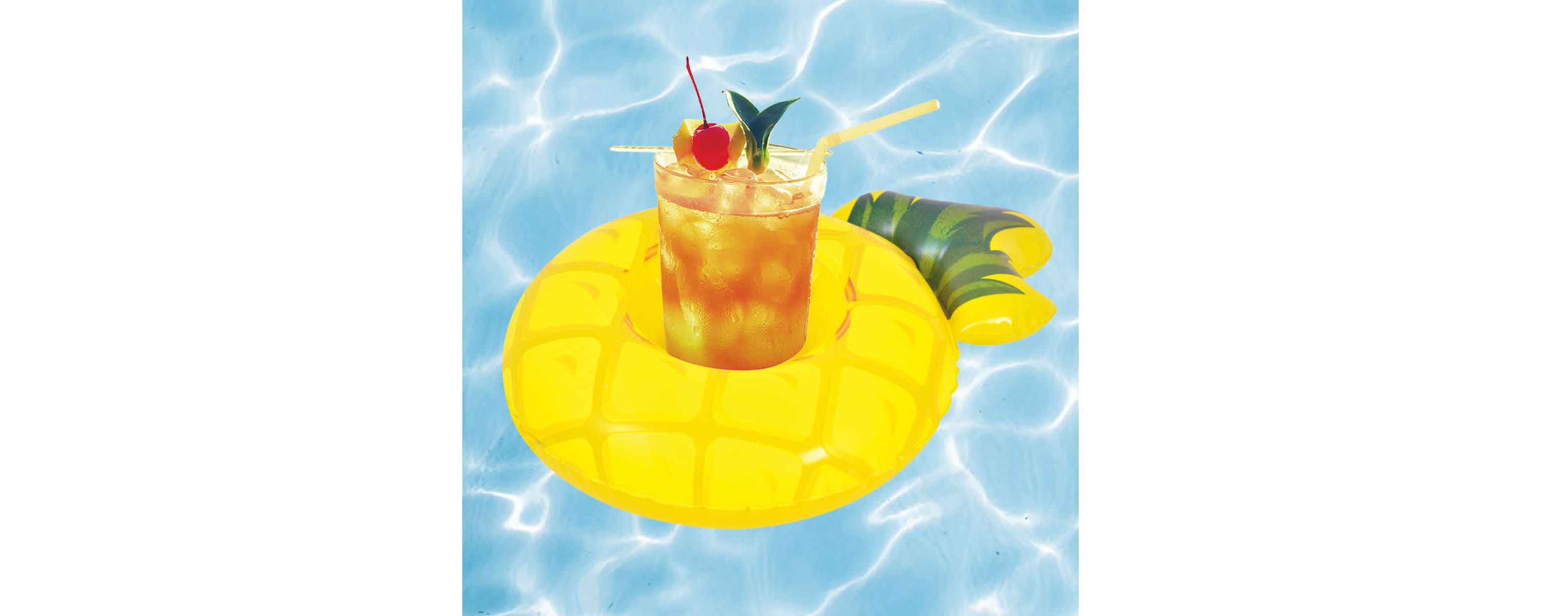 Inflatable Pineapple Swimming Pool Beverage Drink Holder - 9"