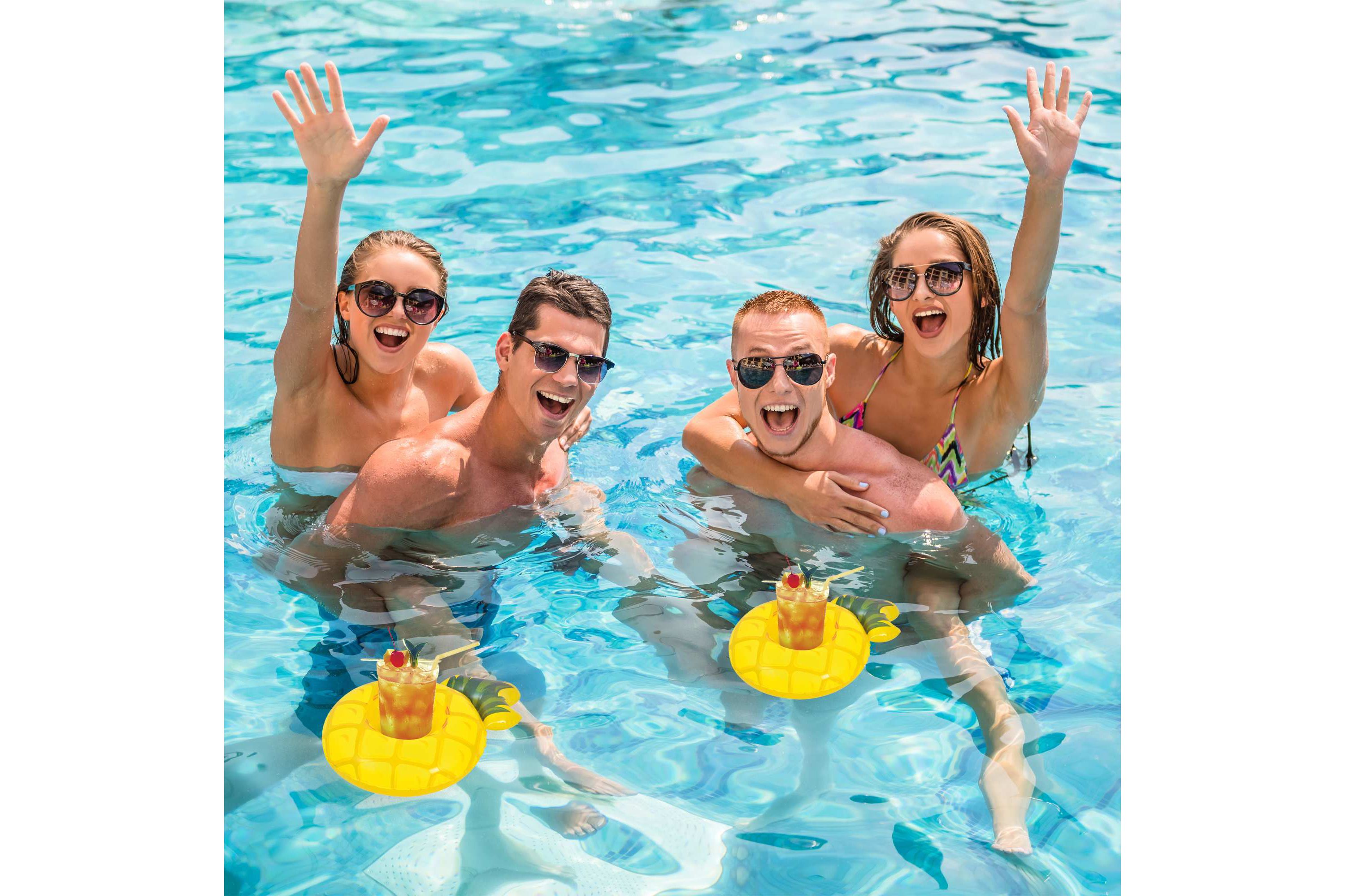 Inflatable Pineapple Swimming Pool Beverage Drink Holder - 9"