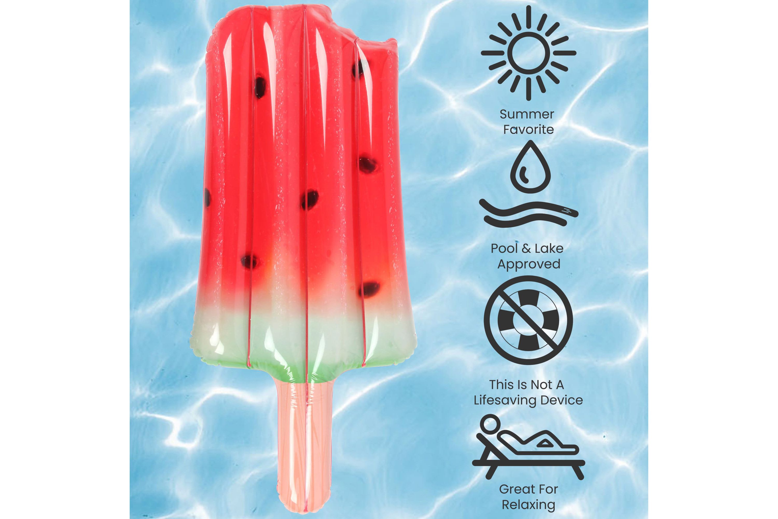 Watermelon Popsicle Inflatable Swimming Pool Float - 59"