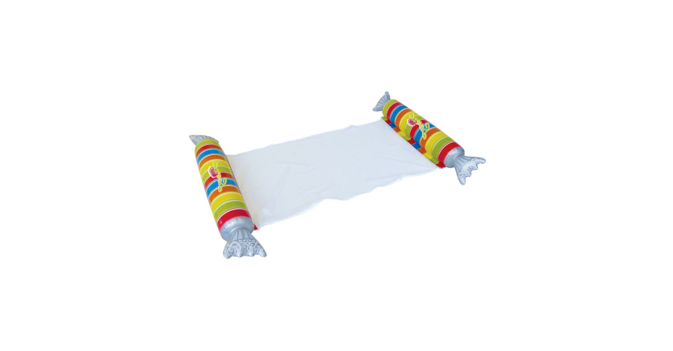 57" Inflatable Striped Candy Mesh Swimming Pool Water Hammock