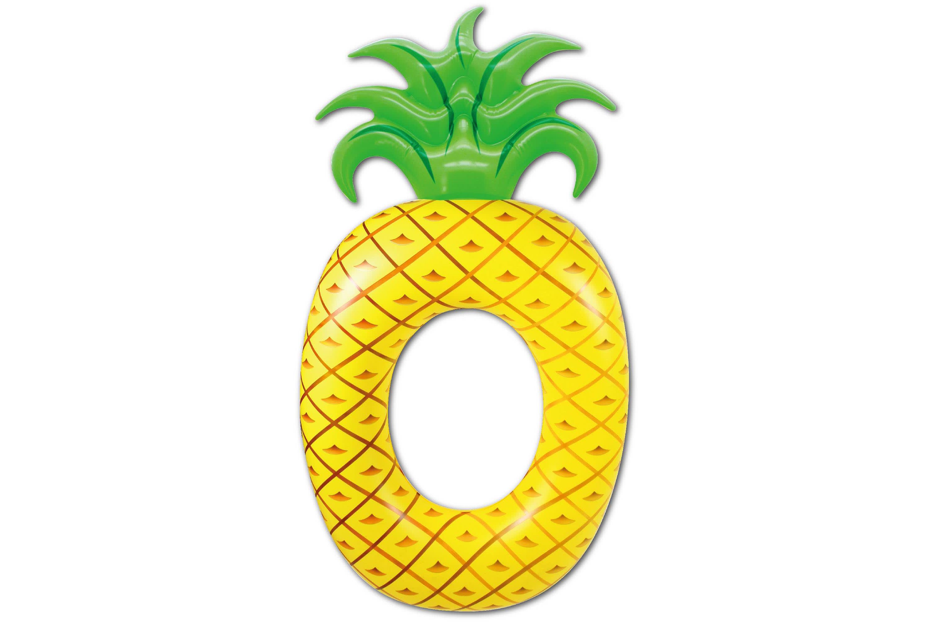 72" Yellow Pineapple Inflatable Tube Ring Swimming Pool Float