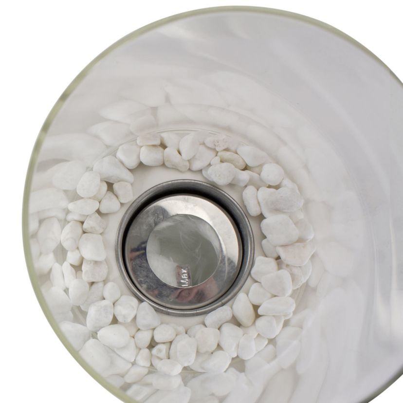 10.5" Bio Ethanol Round Portable Tabletop Fireplace with White Base