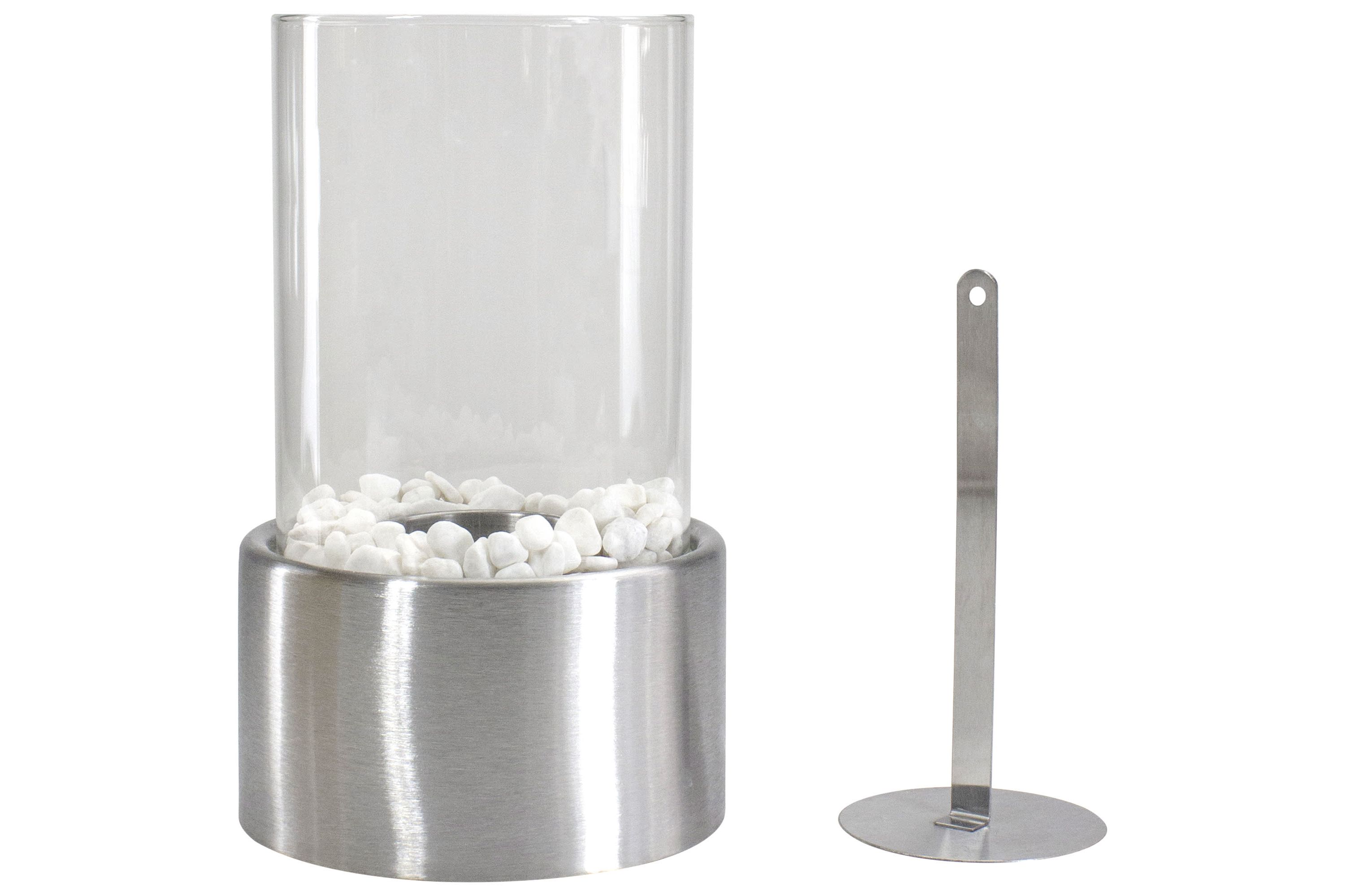 10.5" Bio Ethanol Round Portable Tabletop Fireplace with Silver Base