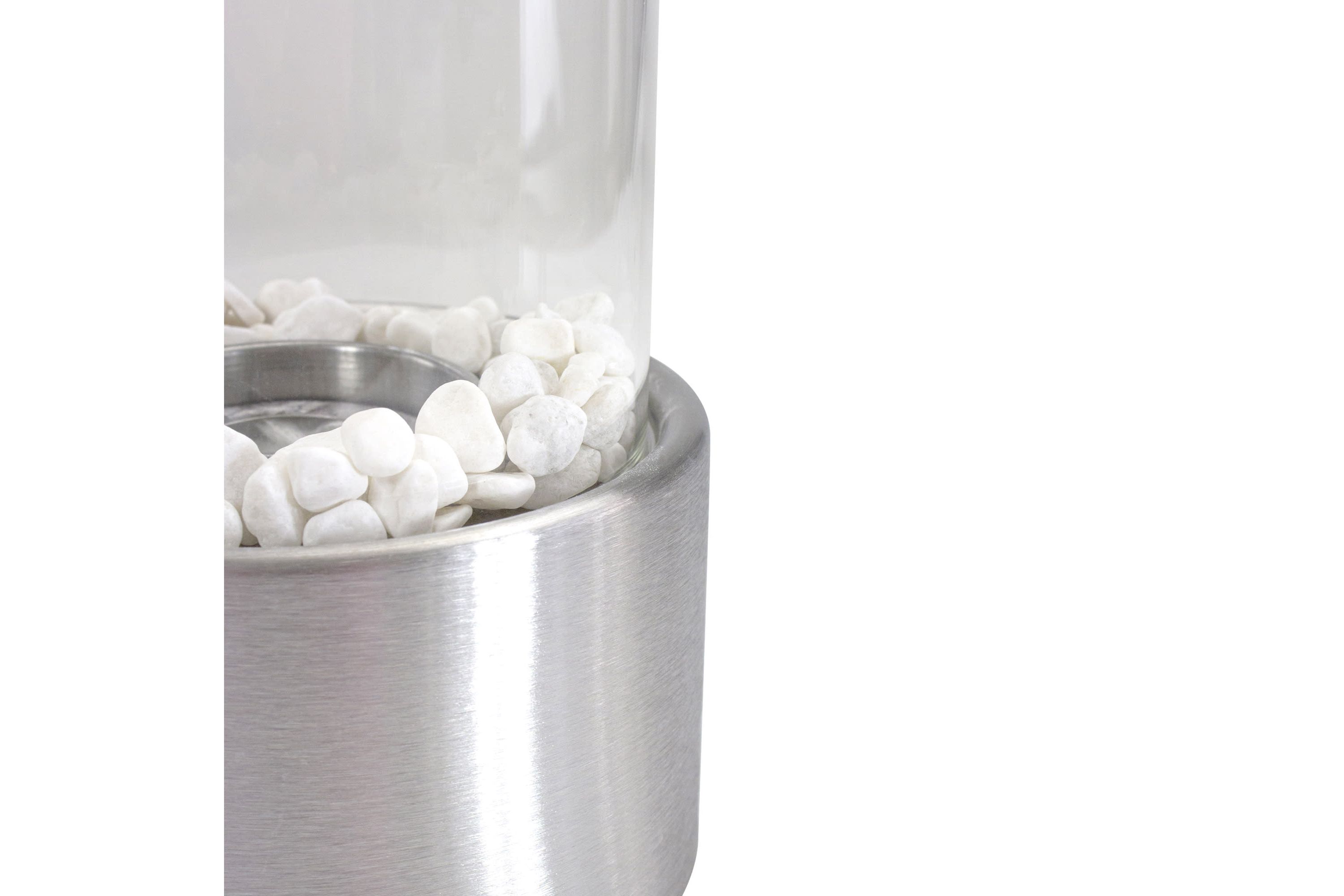 10.5" Bio Ethanol Round Portable Tabletop Fireplace with Silver Base