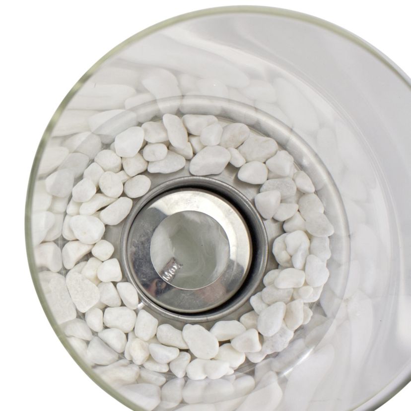 10.5" Bio Ethanol Round Portable Tabletop Fireplace with Silver Base