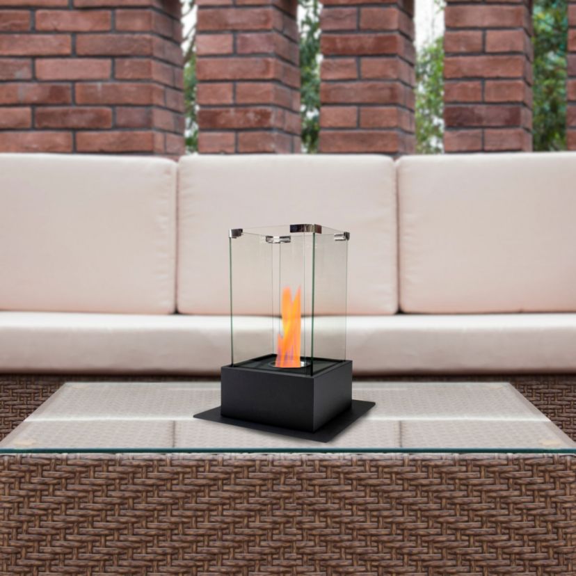 15" Bio Ethanol Ventless Portable Tabletop Fireplace with Flame Guard