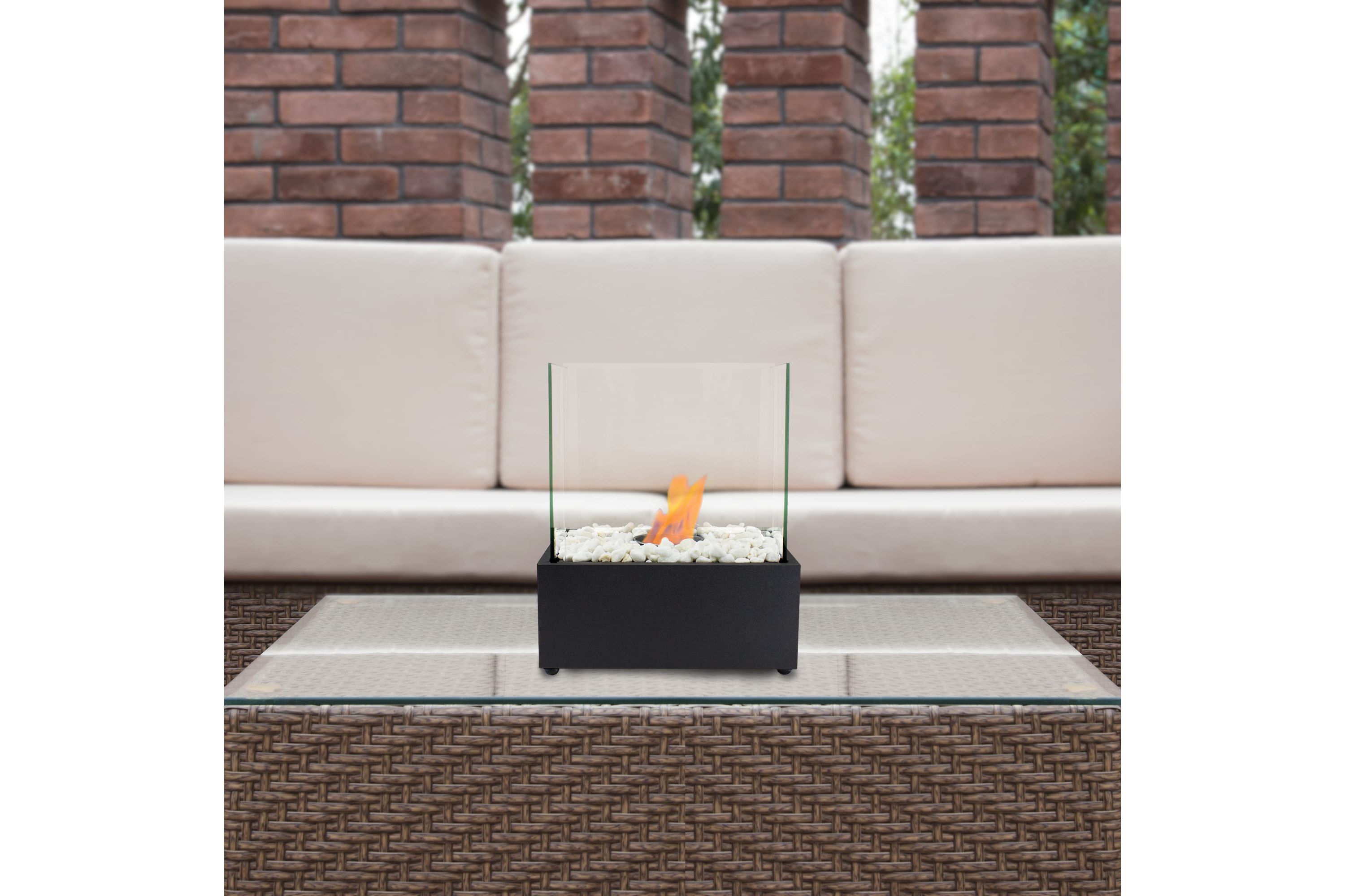 11.5" Bio Ethanol Ventless Portable Tabletop Fireplace with Flame Guard