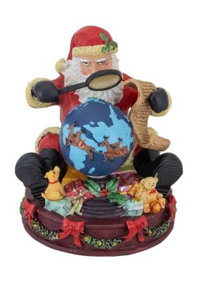 Northlight 5.75Inch Musical Santa Claus Checking His List Christmas Figure, Red -  0191296920131