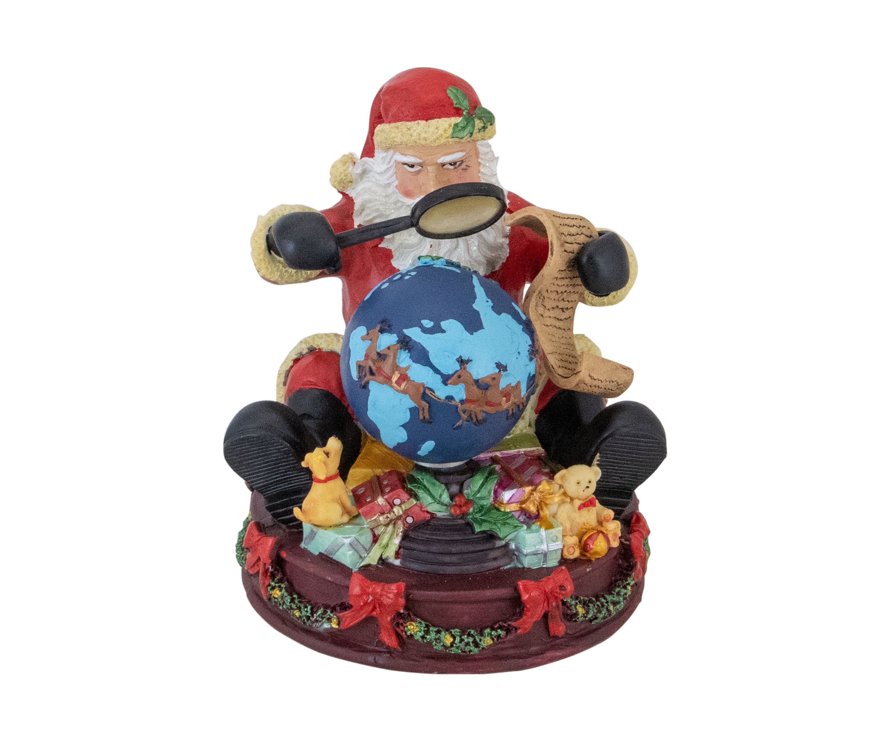 5.75Inch Musical Santa Claus Checking His List Christmas Figure
