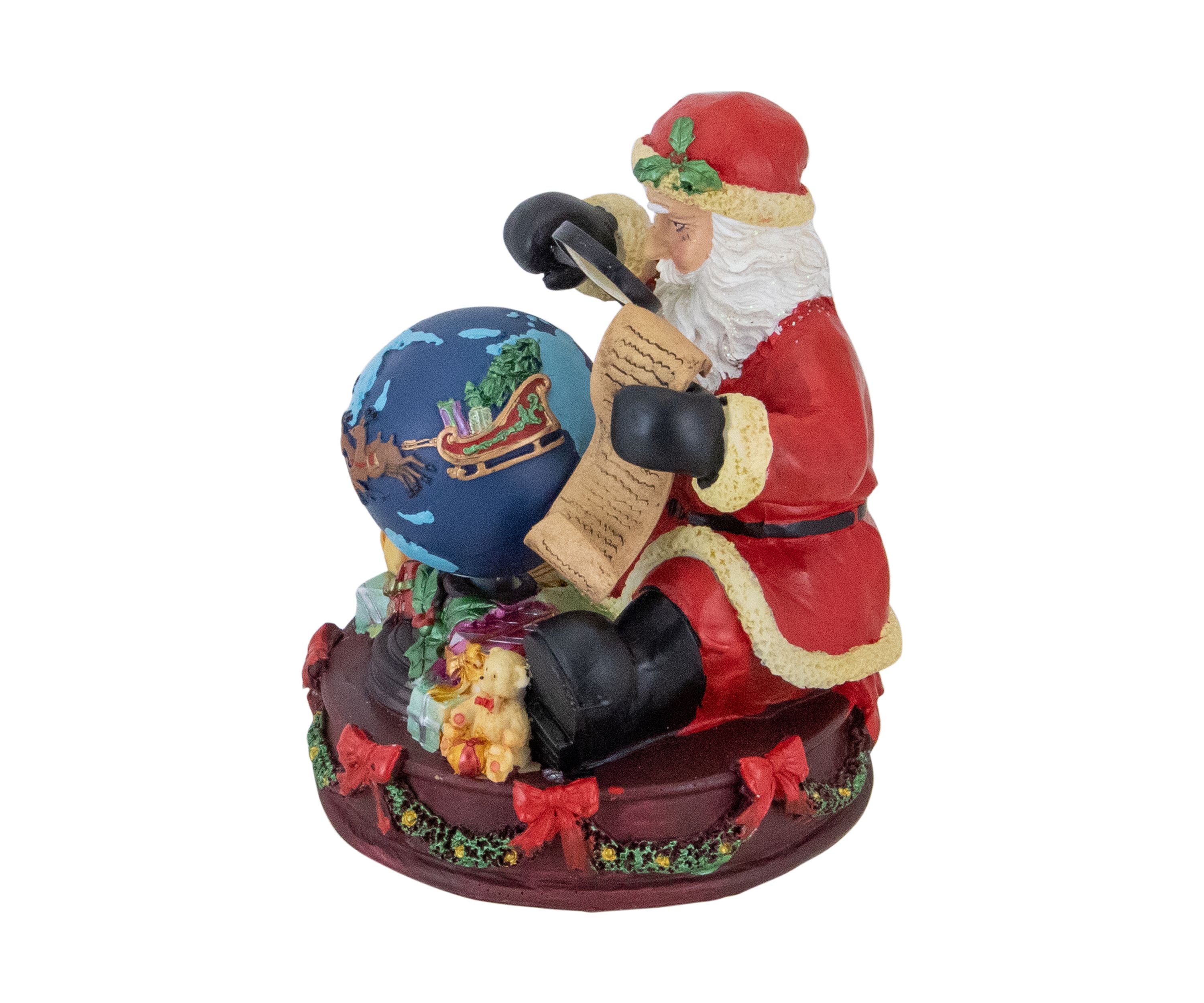 5.75Inch Musical Santa Claus Checking His List Christmas Figure