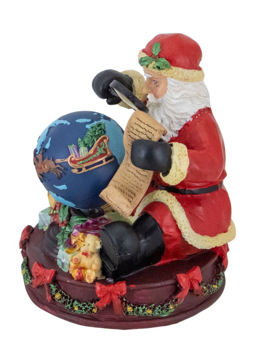 5.75Inch Musical Santa Claus Checking His List Christmas Figure