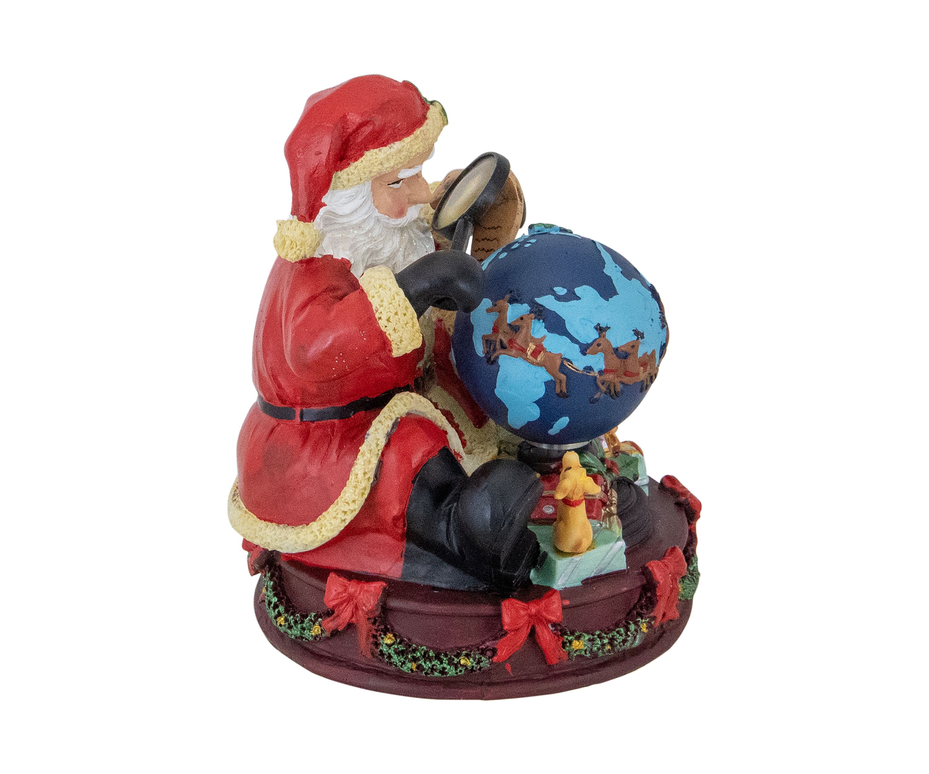 5.75Inch Musical Santa Claus Checking His List Christmas Figure