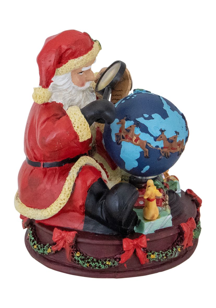 5.75Inch Musical Santa Claus Checking His List Christmas Figure