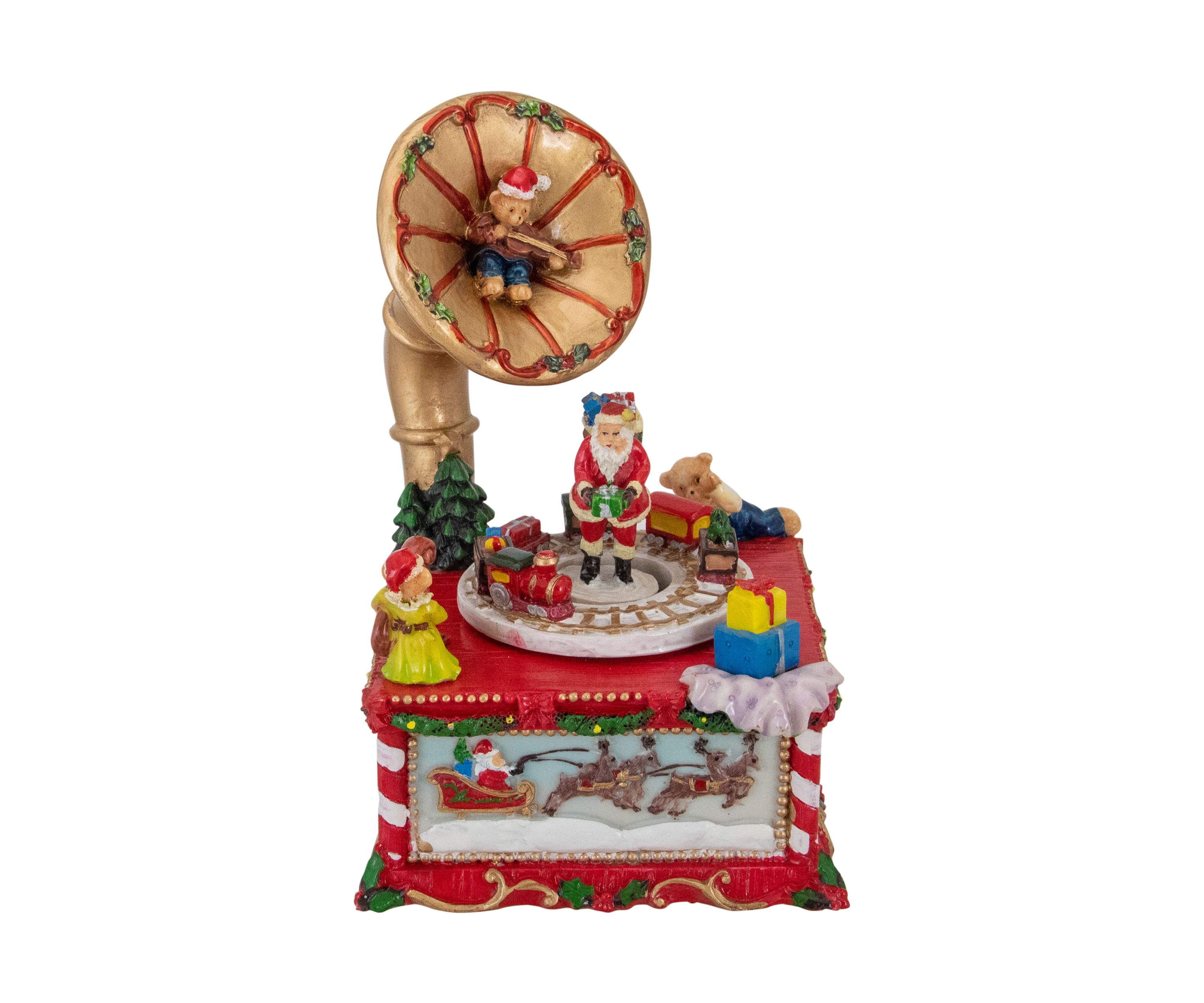 7Inch Santa Claus on Phonograph Musical Christmas Decoration