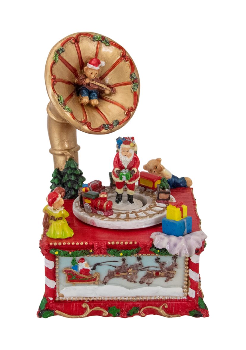 7Inch Santa Claus on Phonograph Musical Christmas Decoration