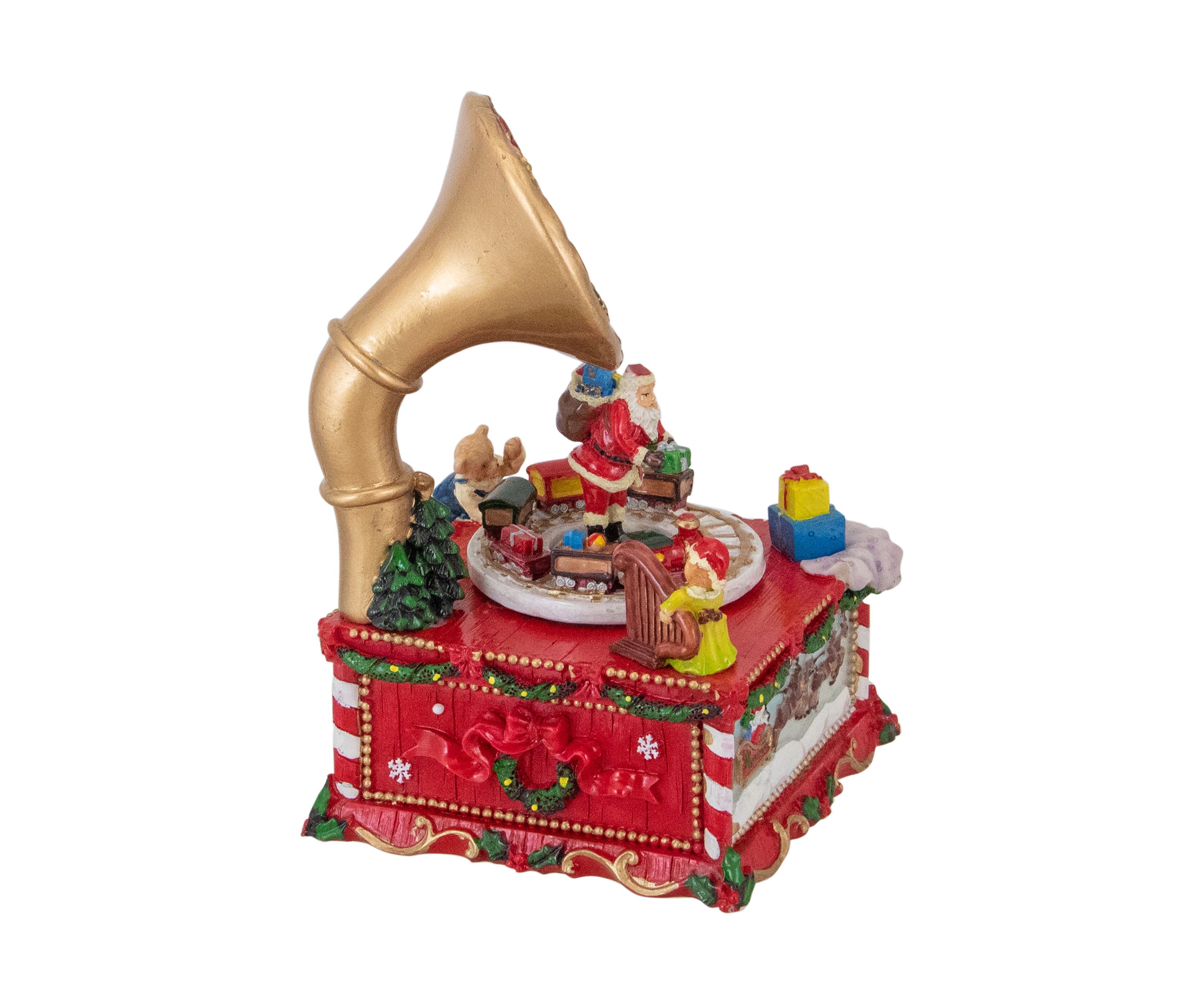 7Inch Santa Claus on Phonograph Musical Christmas Decoration