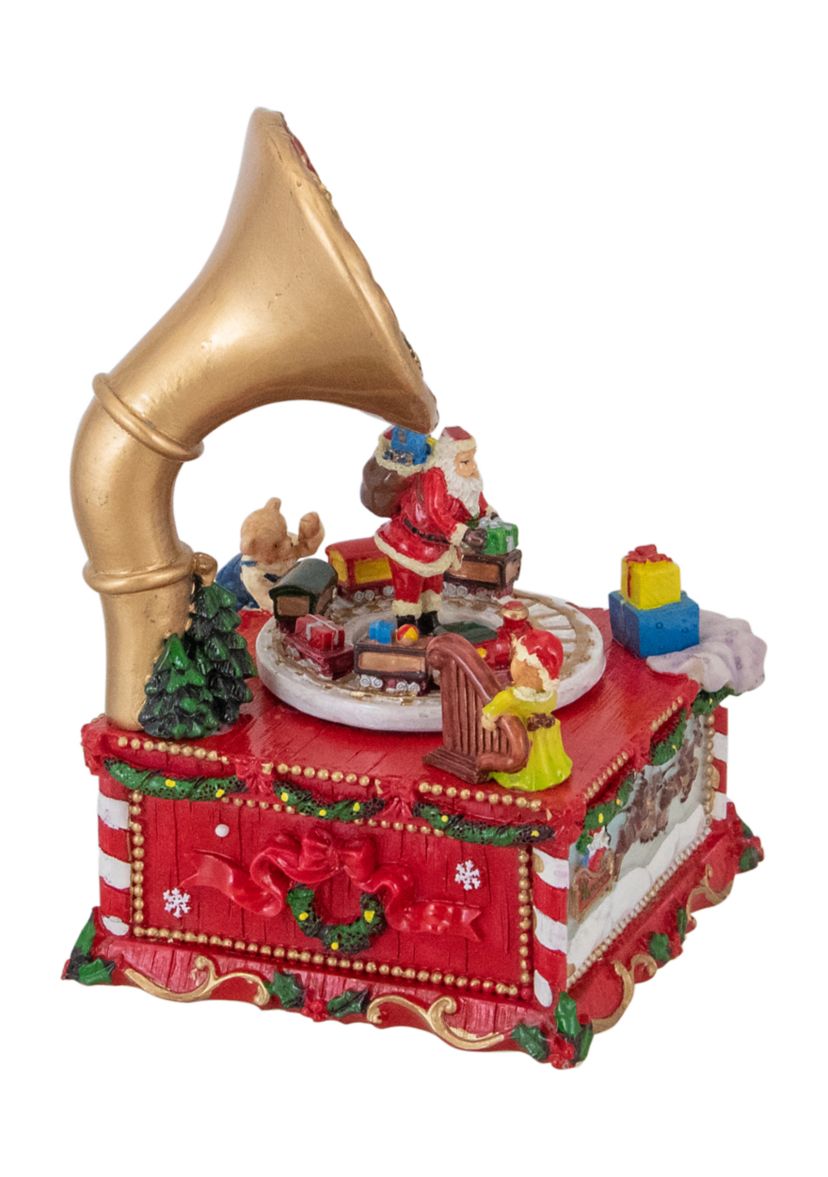 7Inch Santa Claus on Phonograph Musical Christmas Decoration