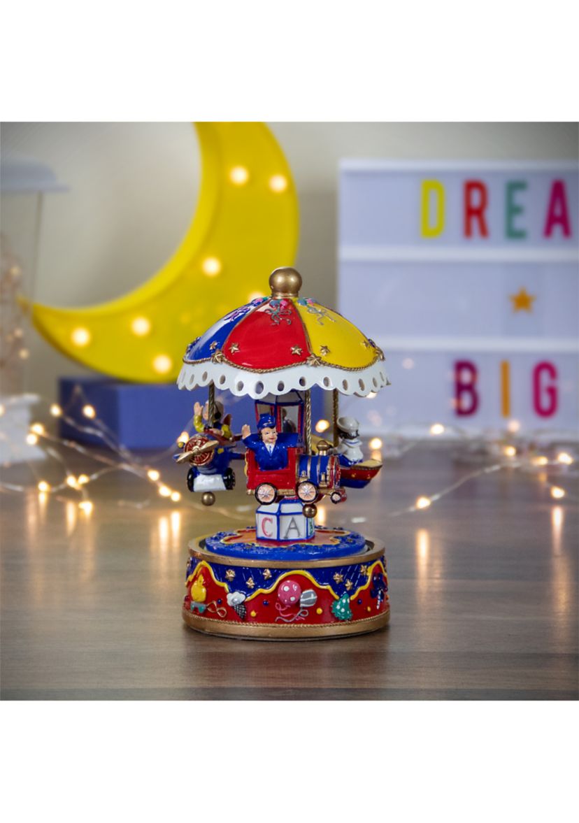 7.5Inch Childrens Rotating Boat  Plane and Train Musical Carousel