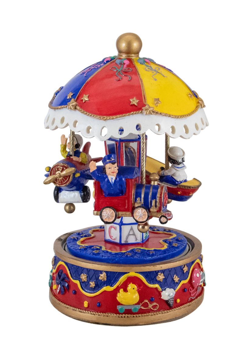 7.5Inch Childrens Rotating Boat  Plane and Train Musical Carousel