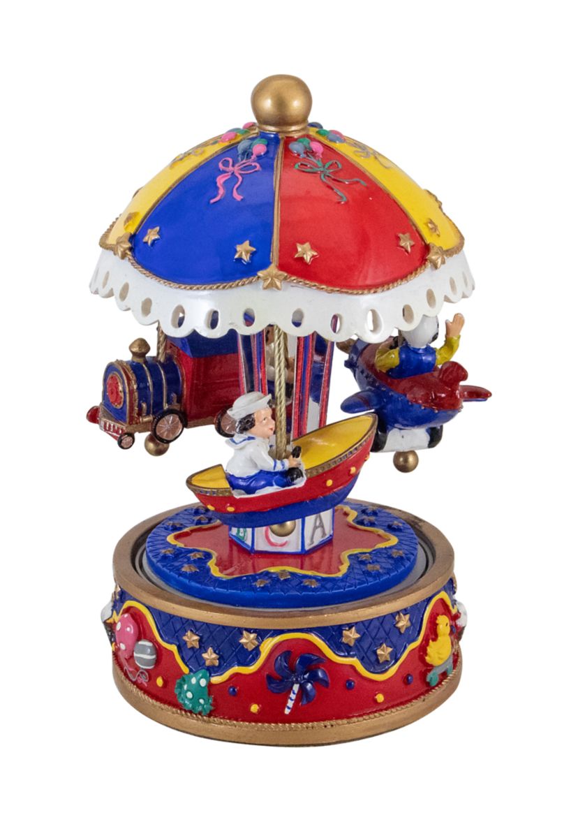 7.5Inch Childrens Rotating Boat  Plane and Train Musical Carousel