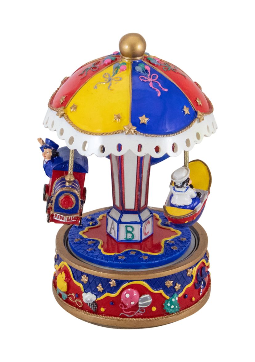 7.5Inch Childrens Rotating Boat  Plane and Train Musical Carousel