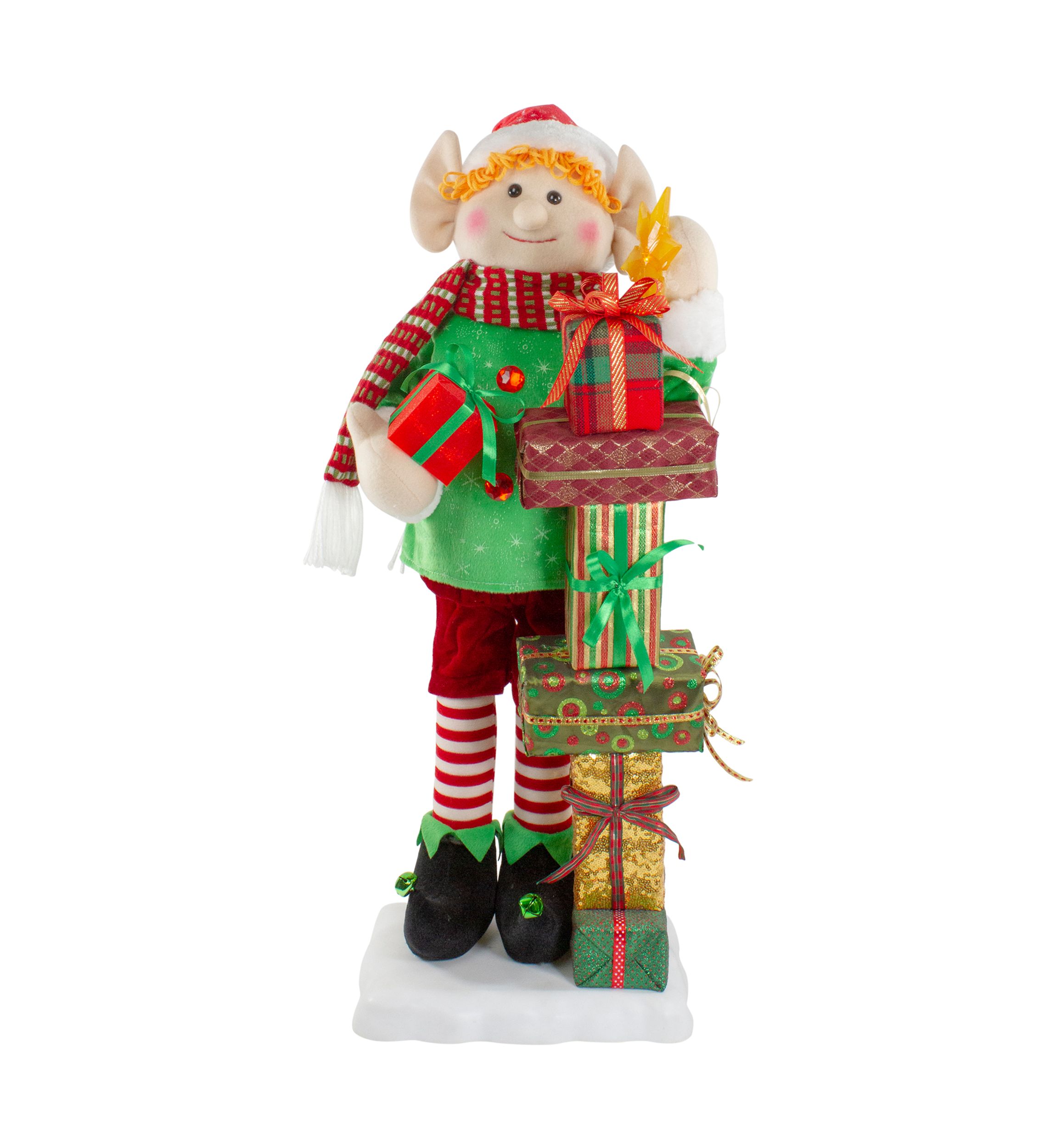 30-Inch Santas Little Animated Elf with Lighted Star Musical Christmas Figure