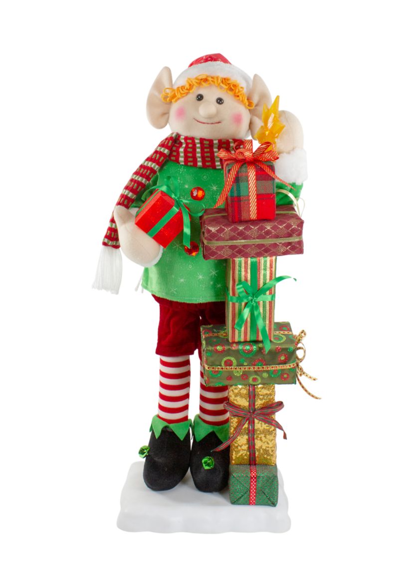 30-Inch Santas Little Animated Elf with Lighted Star Musical Christmas Figure