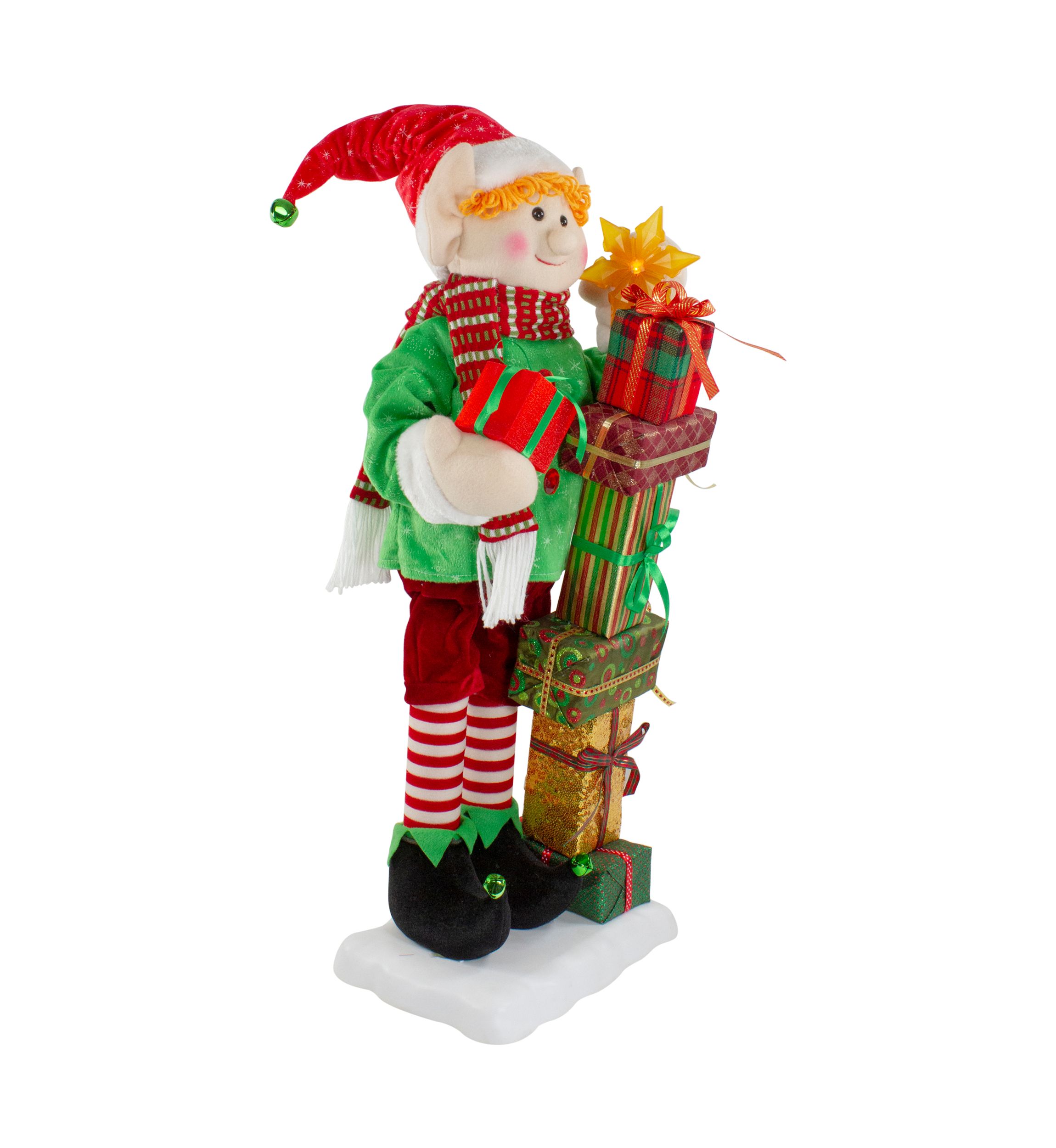 30-Inch Santas Little Animated Elf with Lighted Star Musical Christmas Figure
