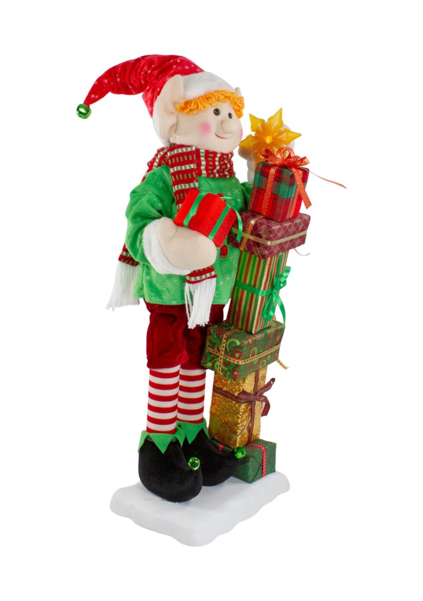 30-Inch Santas Little Animated Elf with Lighted Star Musical Christmas Figure