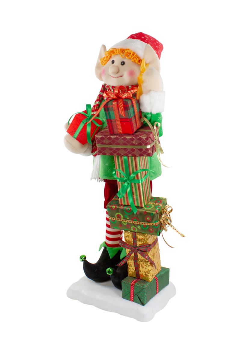 30-Inch Santas Little Animated Elf with Lighted Star Musical Christmas Figure