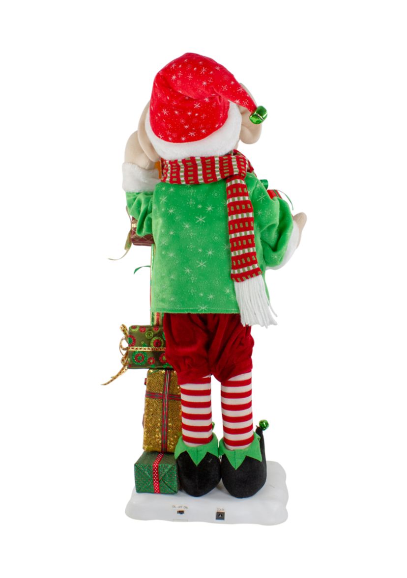 30-Inch Santas Little Animated Elf with Lighted Star Musical Christmas Figure