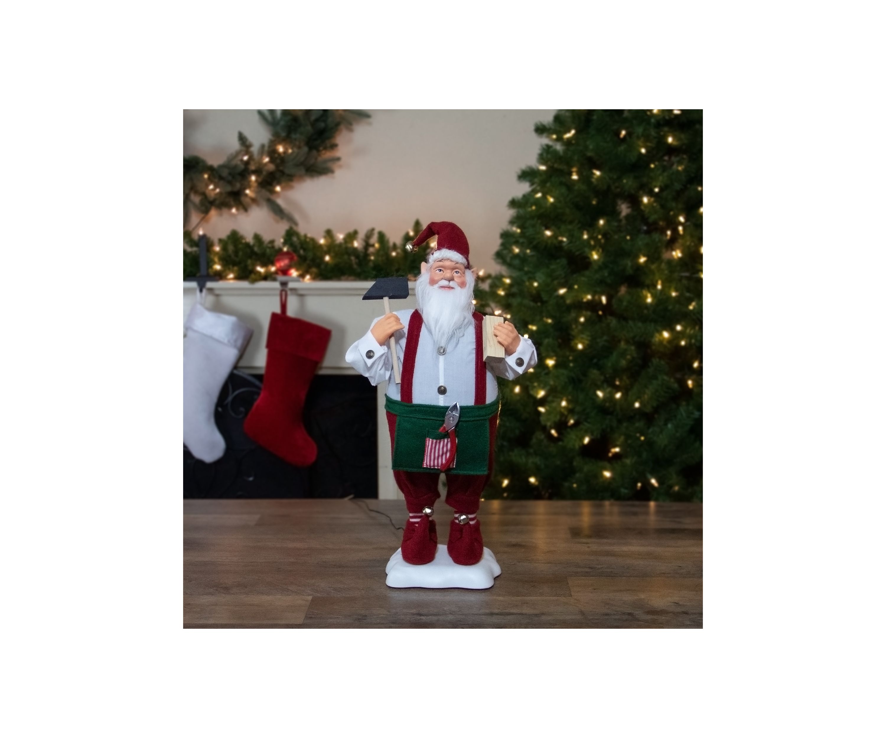 24Inch Santas Workshop Elf Animated Standing Christmas Figure