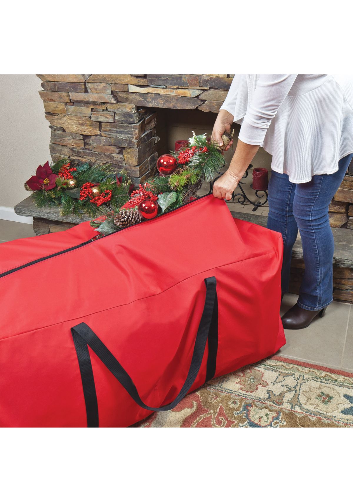 Large Red Christmas Holiday Storage Bag