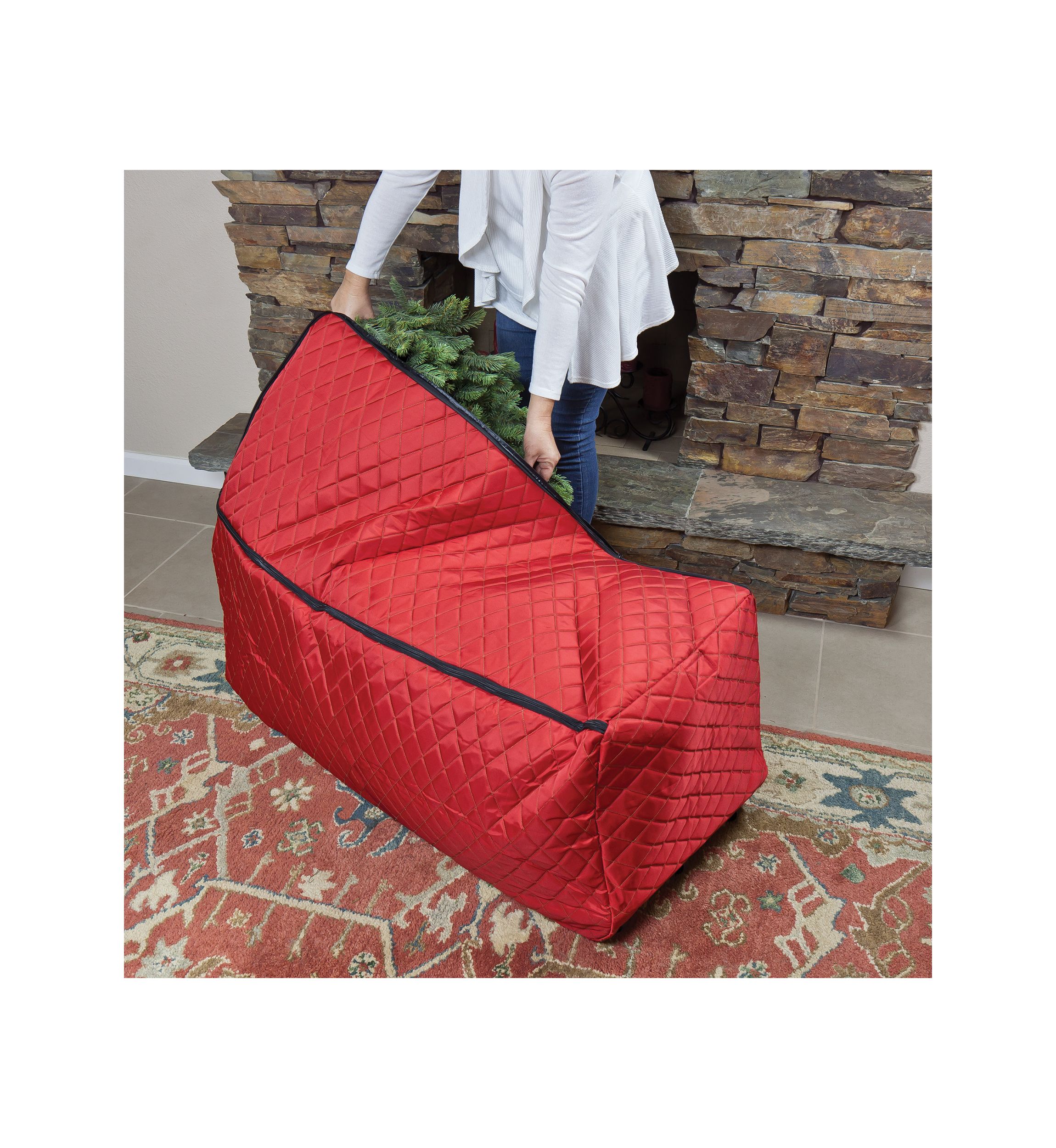 Expandable Quilted Rolling Christmas Tree Bag For Trees 6-9ft