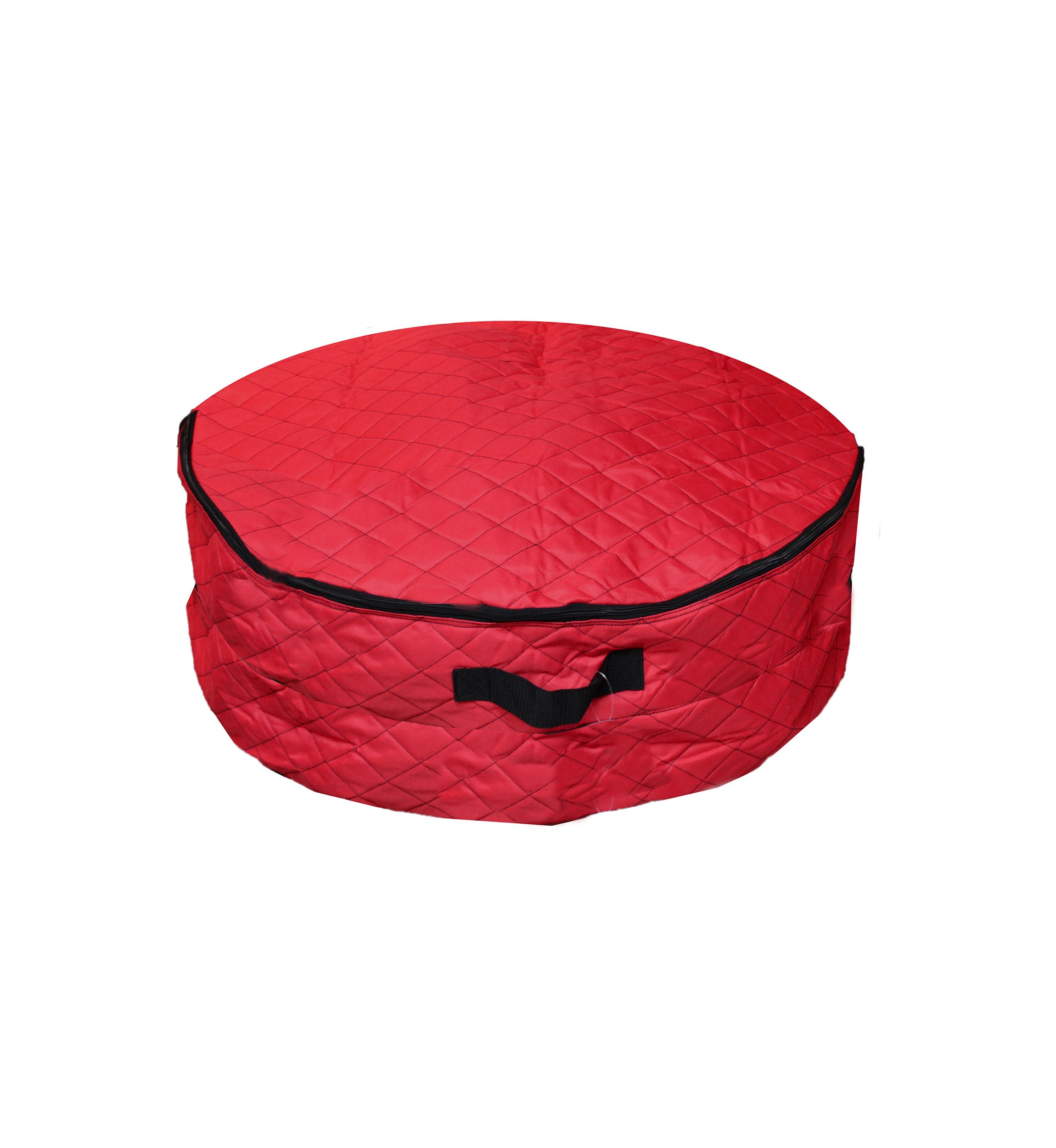 2 in 1 Quilted Red Zip Up Christmas Garland and Wreath Storage Bag