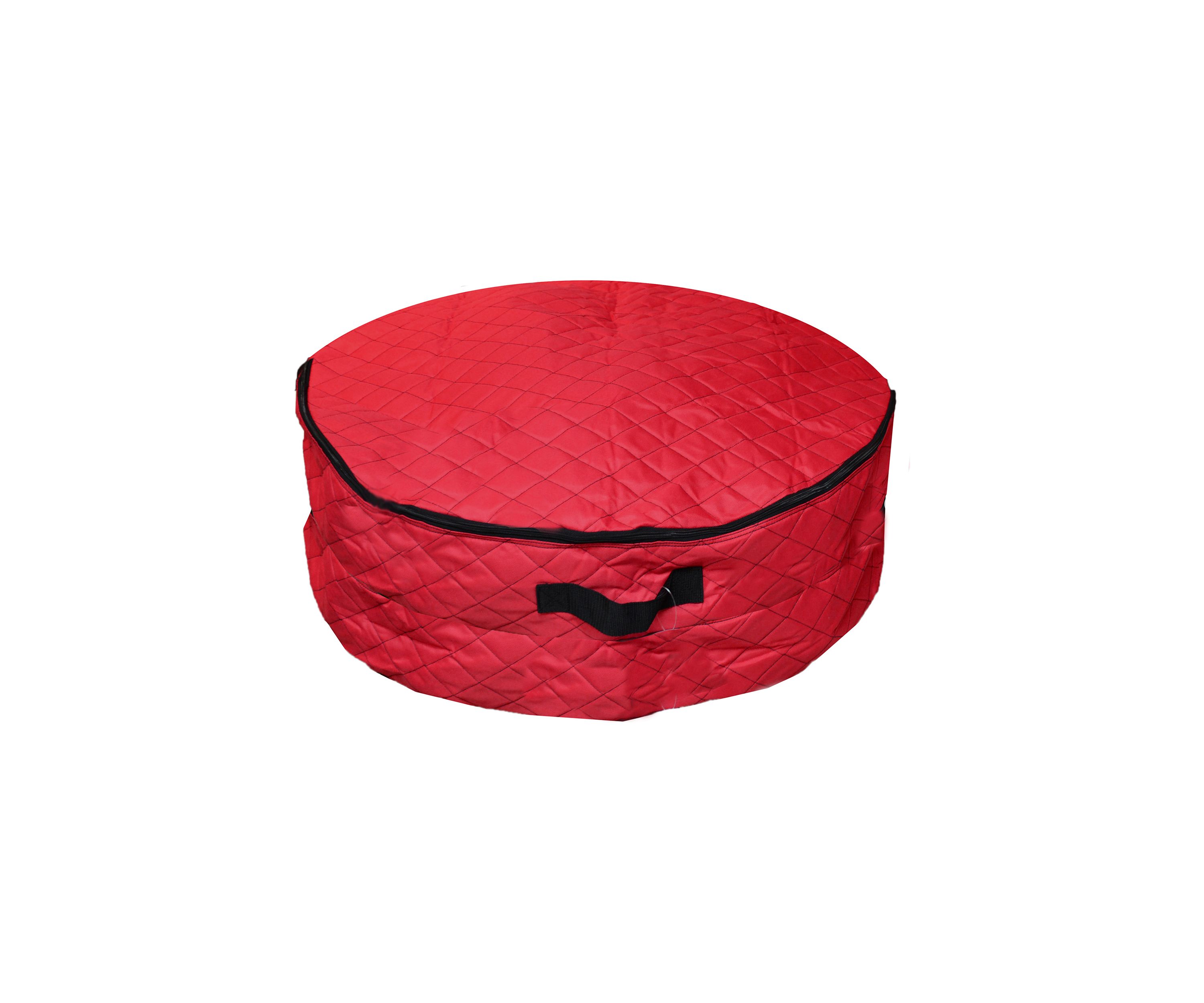 2 in 1 Quilted Red Zip Up Christmas Garland and Wreath Storage Bag