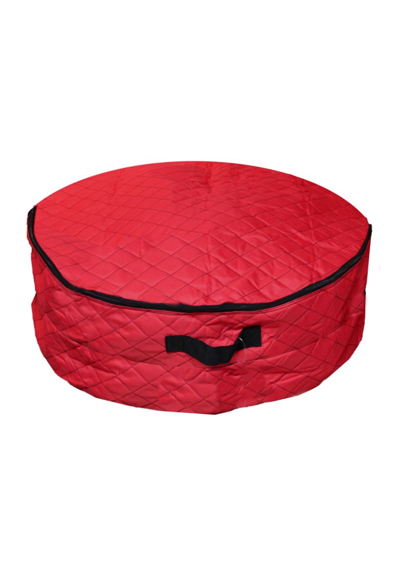 2 in 1 Quilted Red Zip Up Christmas Garland and Wreath Storage Bag