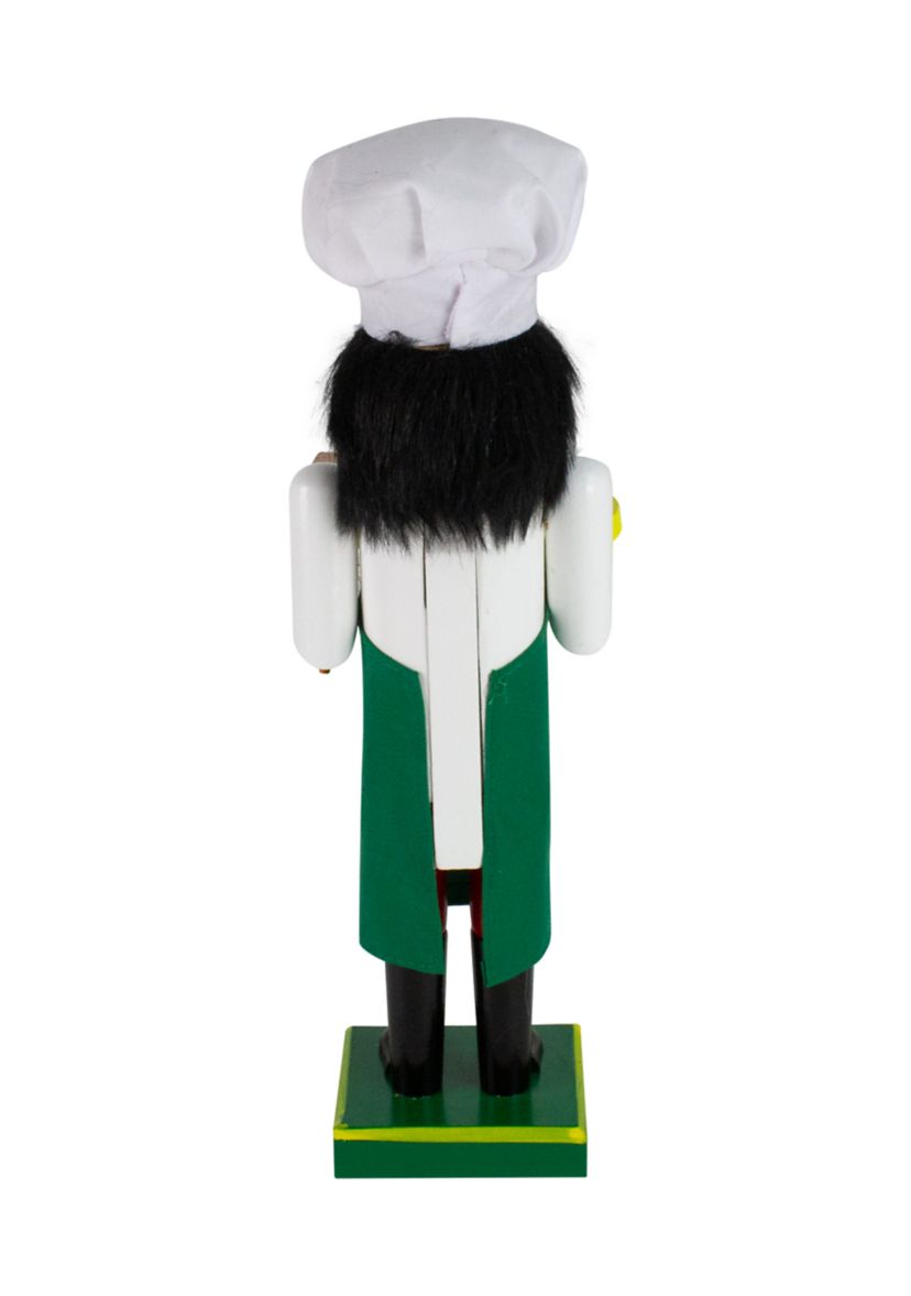 14Inch Green and White Wooden Christmas Nutcracker Pizza Maker