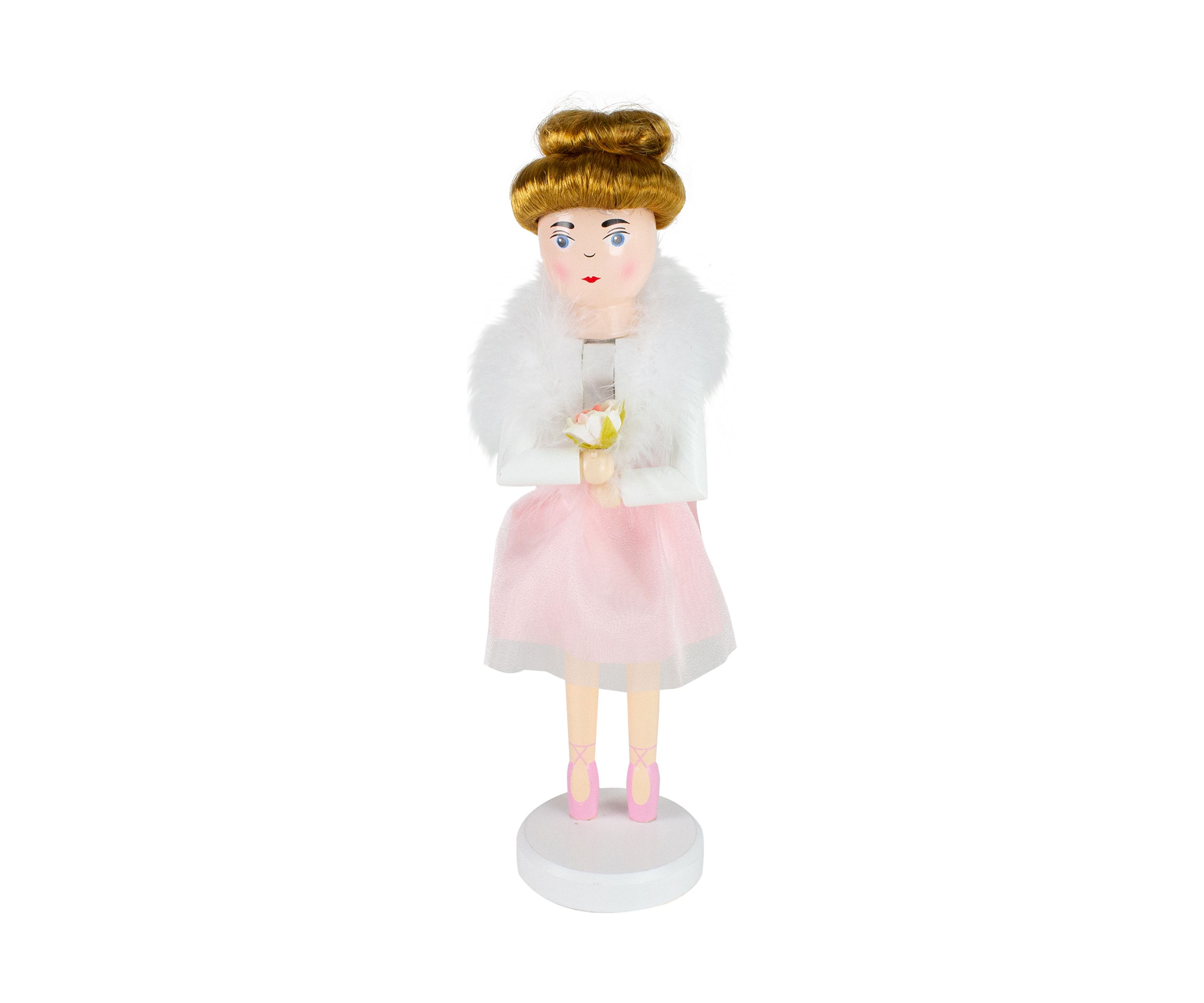 14Inch Pink Wooden Christmas Nutcracker Ballerina