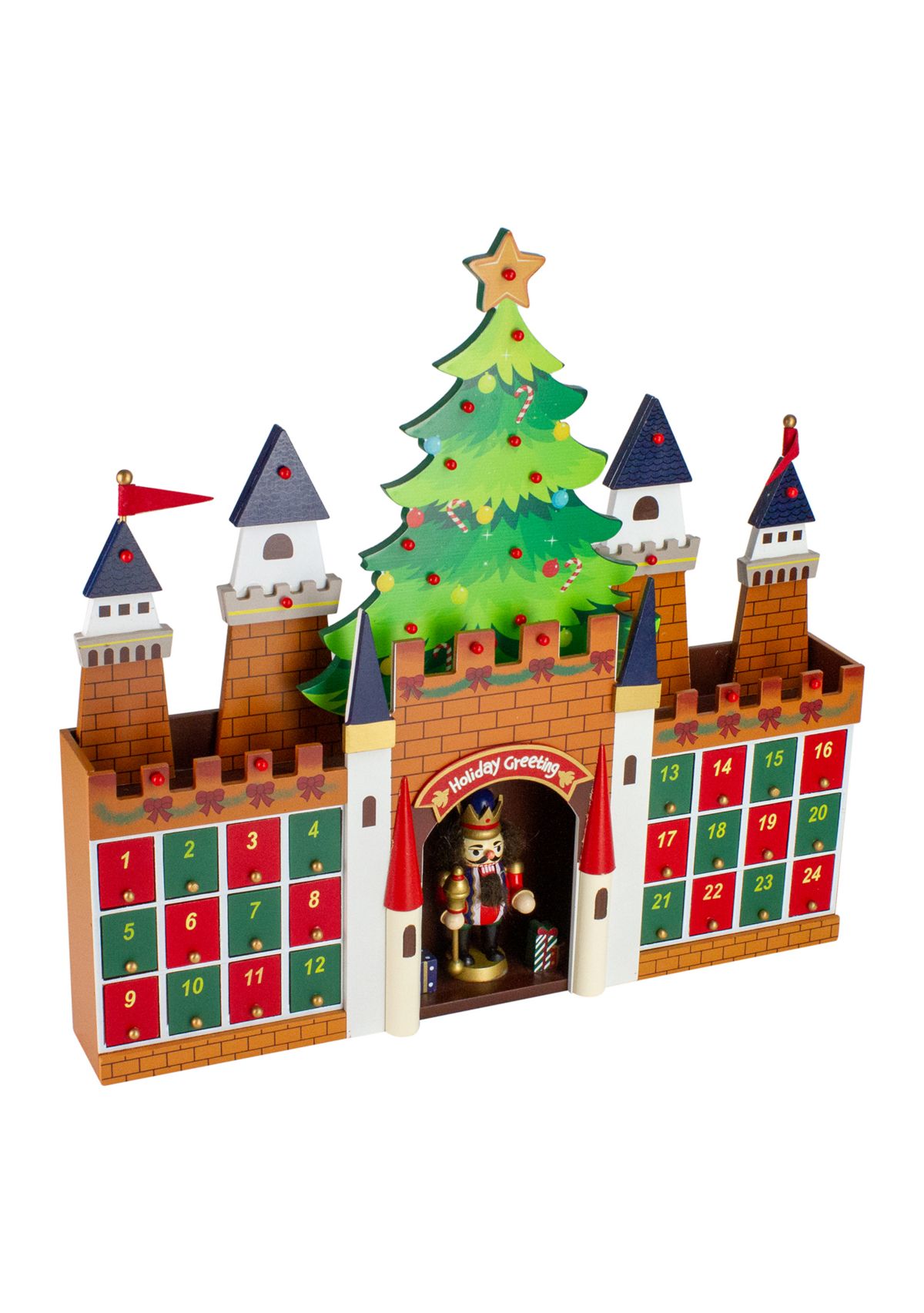 20.5Inch Nutcracker Castle Christmas Advent Calendar Decoration