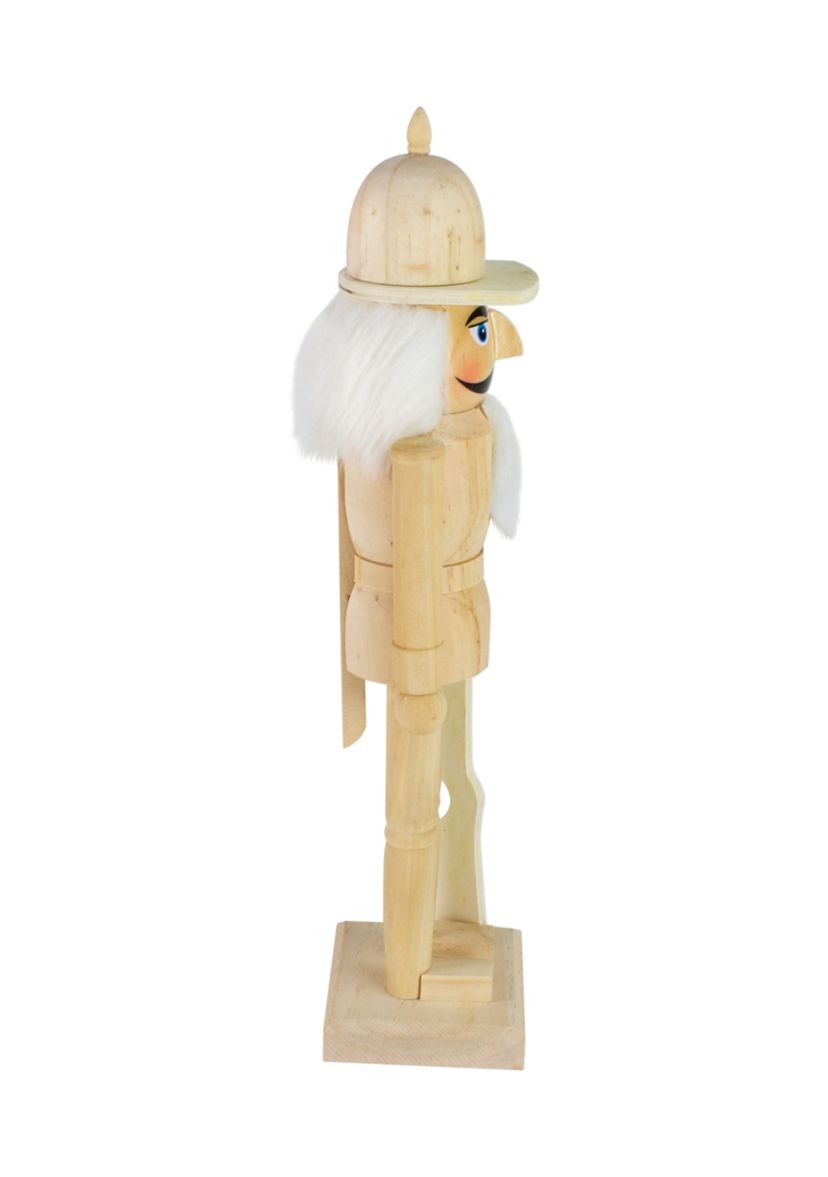 15Inch Unfinished Paintable Wooden Christmas Nutcracker with Rifle