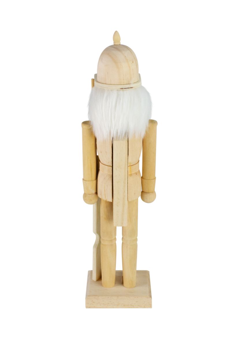 15Inch Unfinished Paintable Wooden Christmas Nutcracker with Rifle