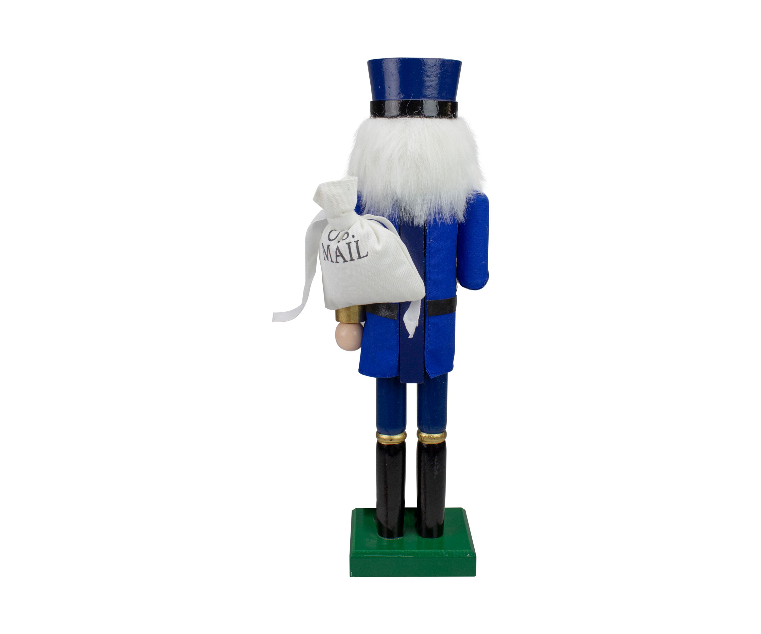 14Inch Blue and Gold Wooden Mail Carrier Christmas Nutcracker